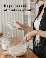 Momcozy 1080P Baby Monitor in use, regaining peace of mind, view baby while baking