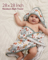 Momcozy Baby Hooded Towel - Petite Blossom, 2-Pack
