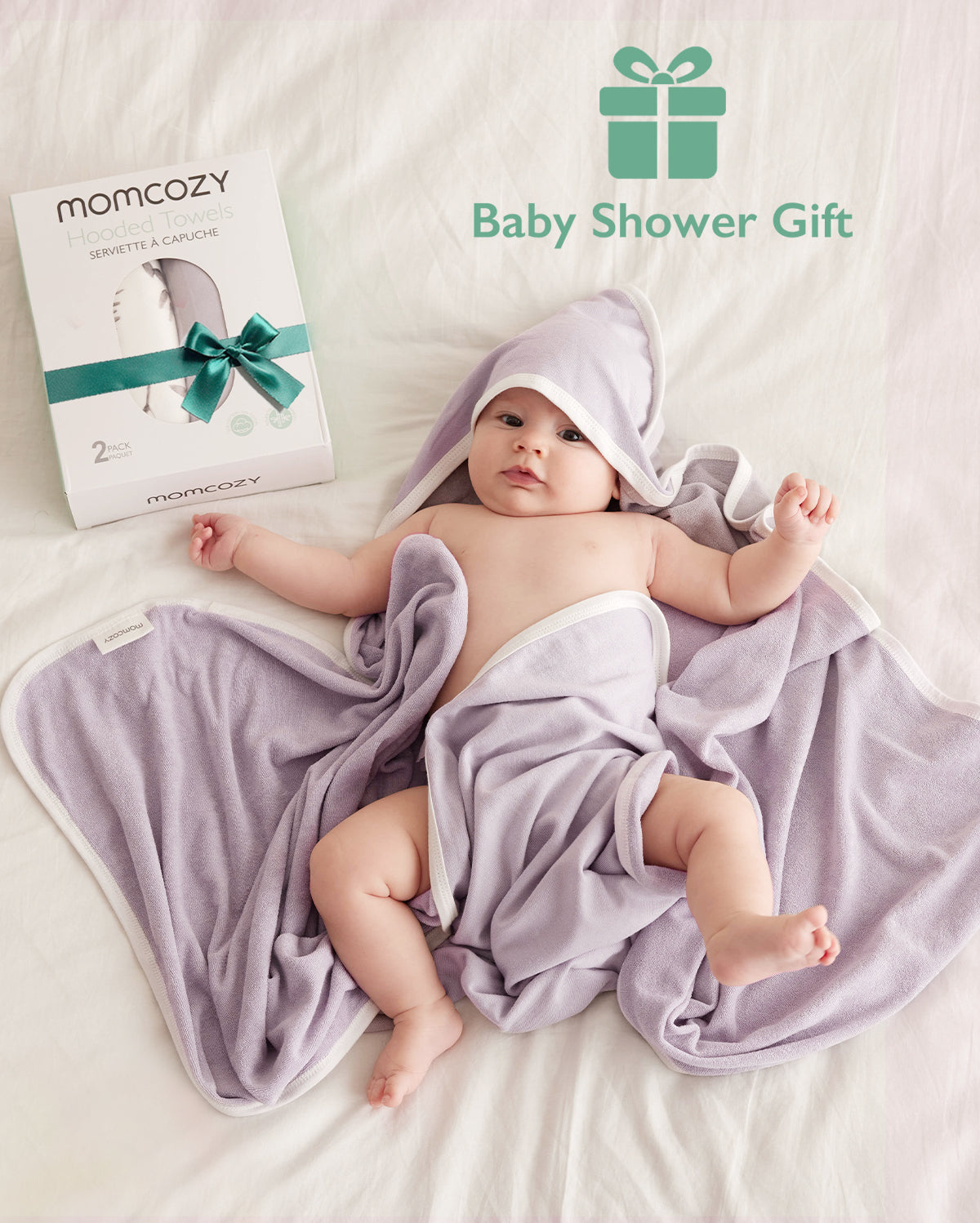Baby Hooded Towel for Newborn Shower -  2-Pack