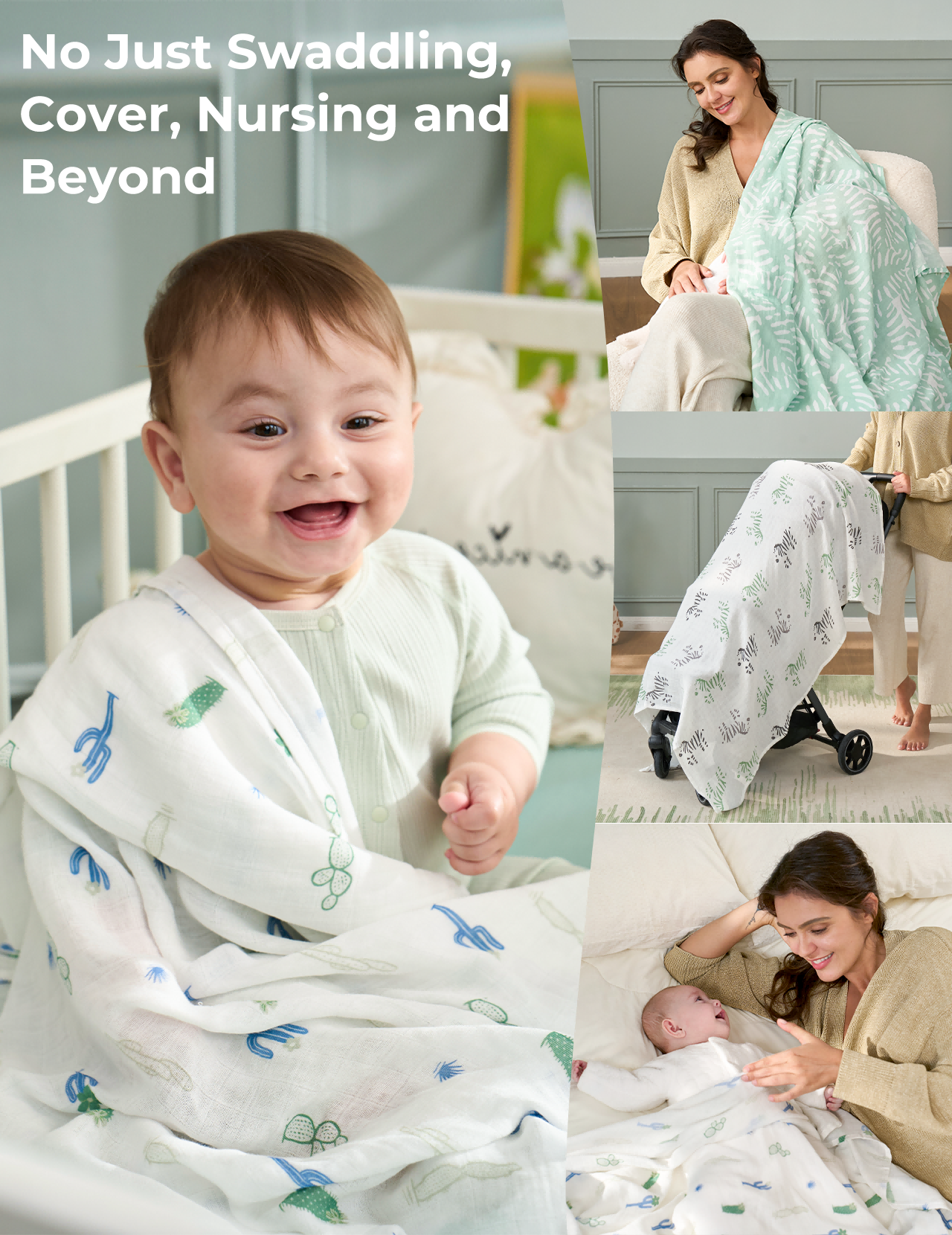 Momcozy Best Wishes Swaddle Blankets - Bravery