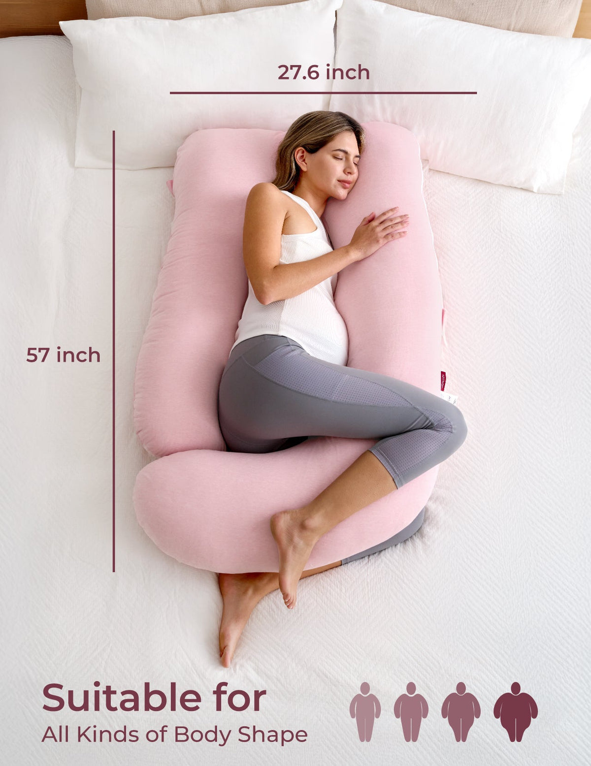 Huggable - U Shaped Cotton Maternity Body Pillow