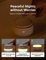 Momcozy baby sound machine, portable, rechargeable, with warm light and adjustable brightness, promotes peaceful baby sleep