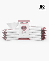 Momcozy Natural Breast Pump Wipes pack of 60, featuring natural ingredients and easy access design.