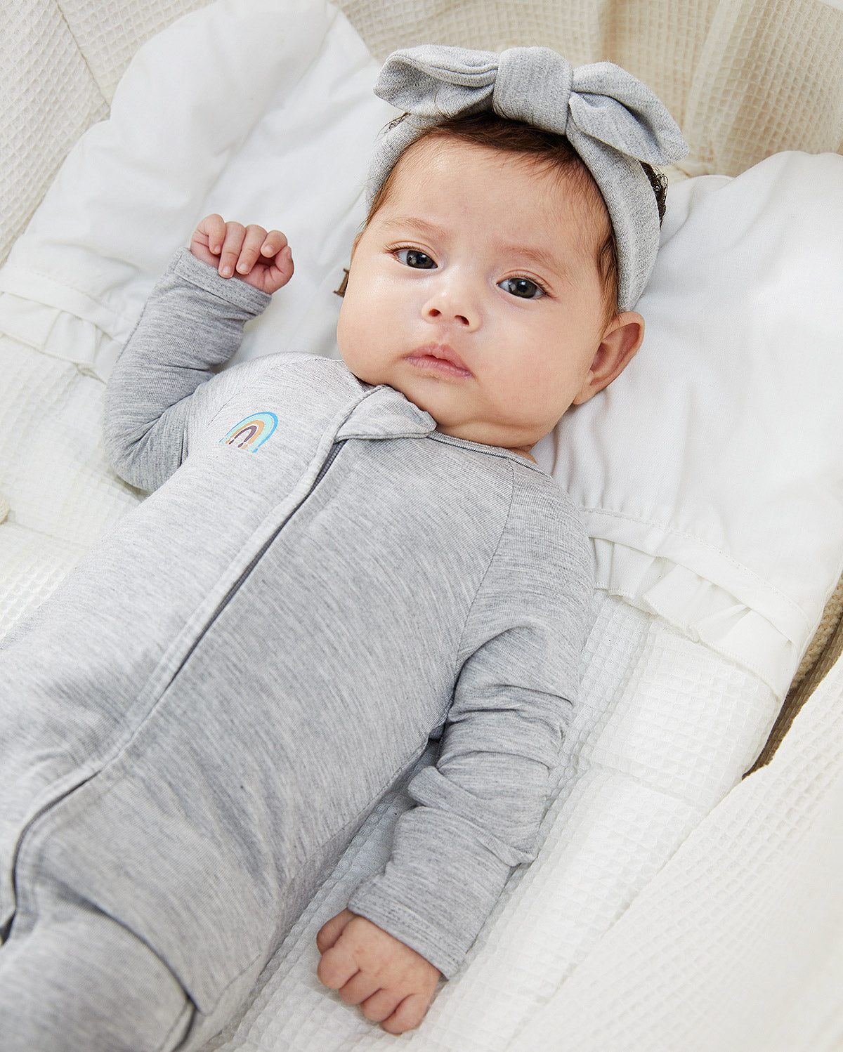 Momcozy Boy Girl Baby Pajamas - Newborn Sleepers - Dull Brown & Pinkish Grey