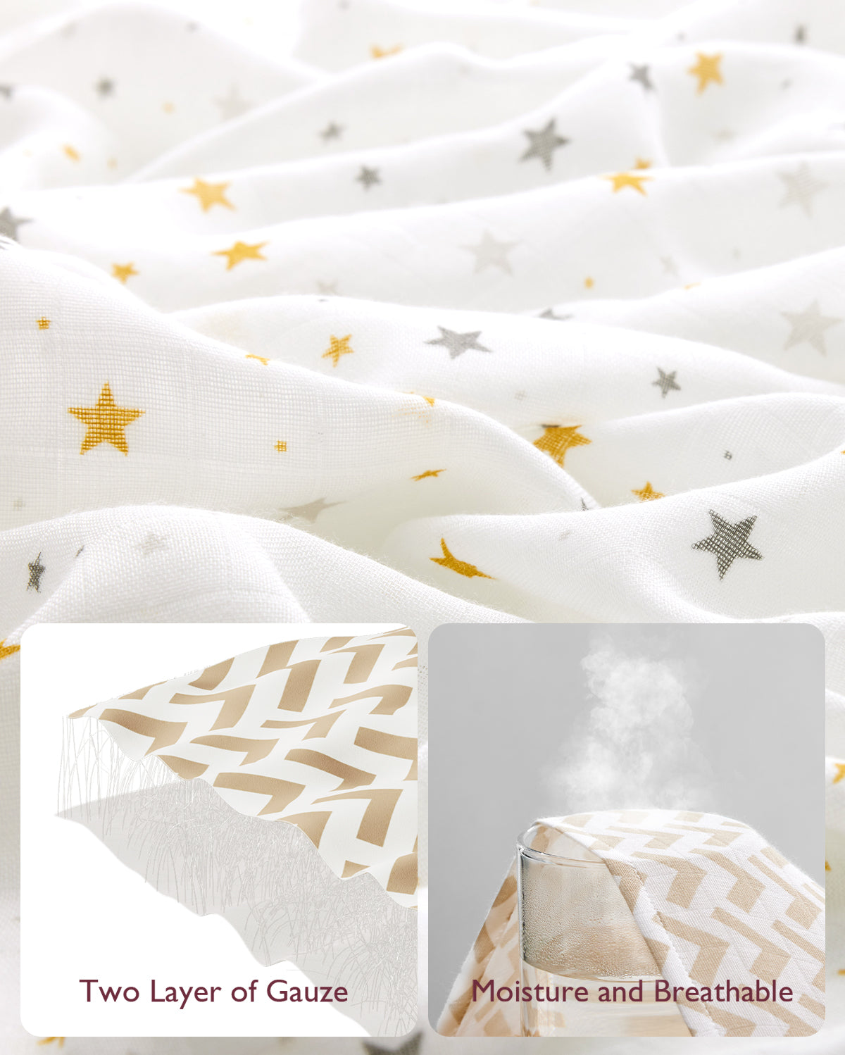 Momcozy Softness Swaddle Blankets -   Bling Star (4 Pack)