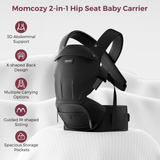 Momcozy Move2Fit Hip Seat Carrier - Black. Features: 3D support, multiple carrying options, and ample storage pockets.