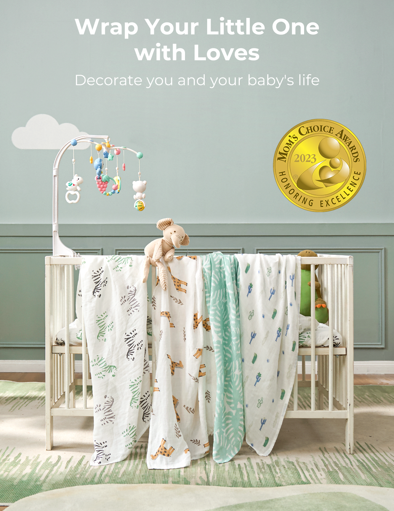 Momcozy Best Wishes Swaddle Blankets - Bravery