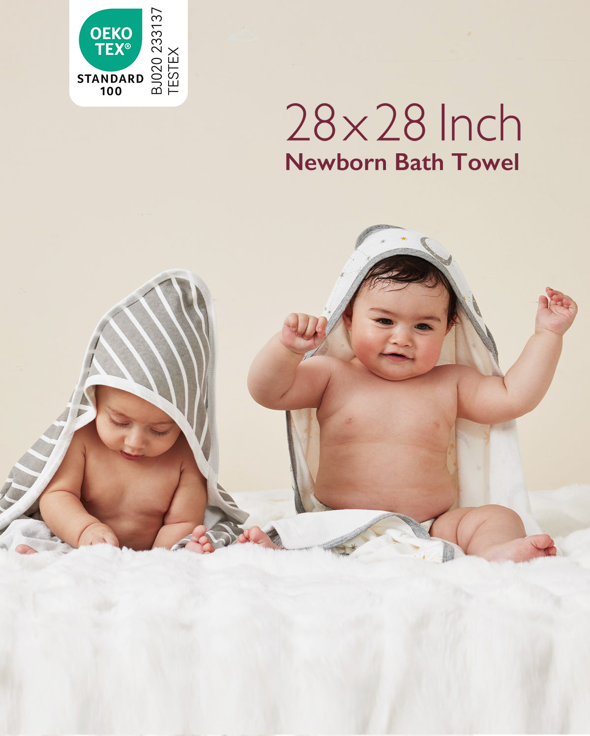 Baby Hooded Towel for Newborn Shower -  2-Pack