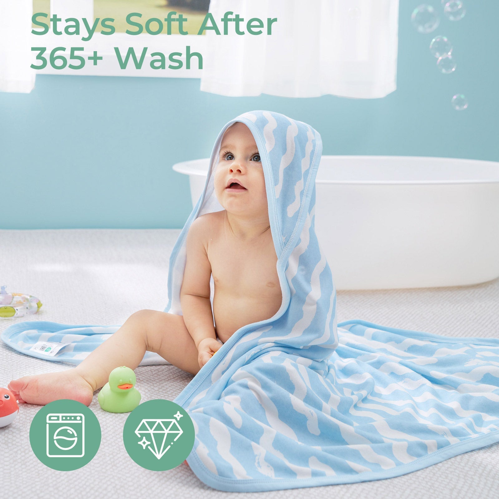 Momcozy Cooling Comfort Baby Hooded Bath Towel