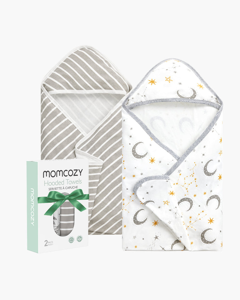 Translation missing: en.Momcozy Baby Hooded Towel - Starry Sky, 2-Pack