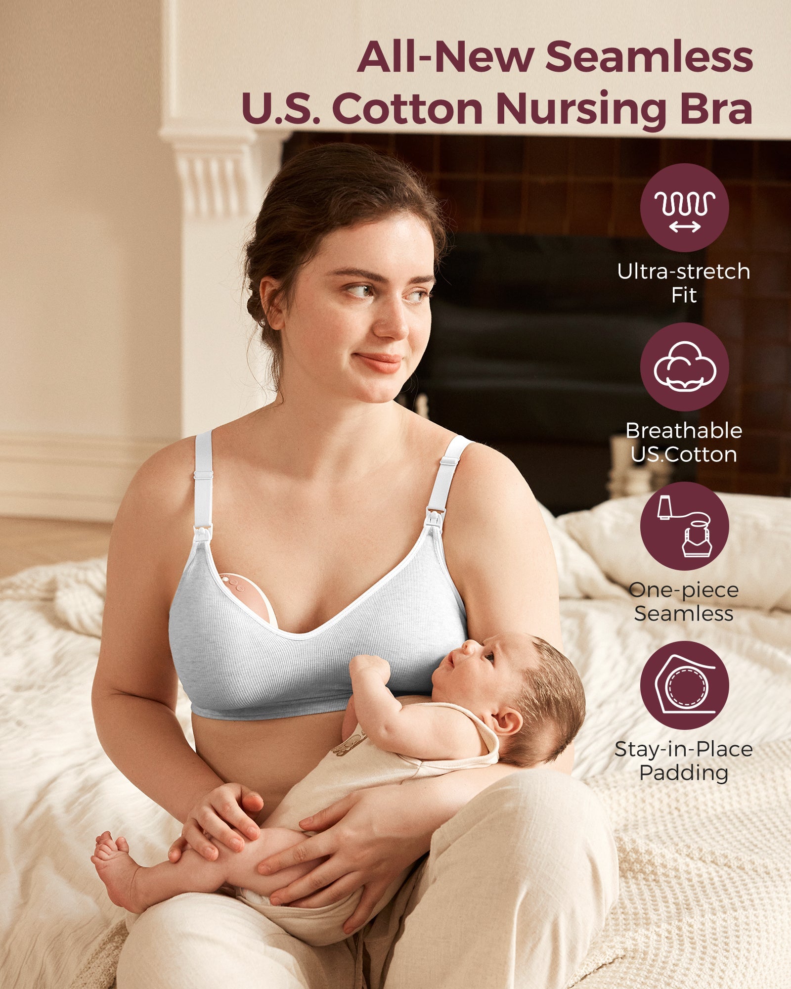 V1 Pro Bra Bundle: V1 Pro Breast Pump and US. Cotton Nursing Bra