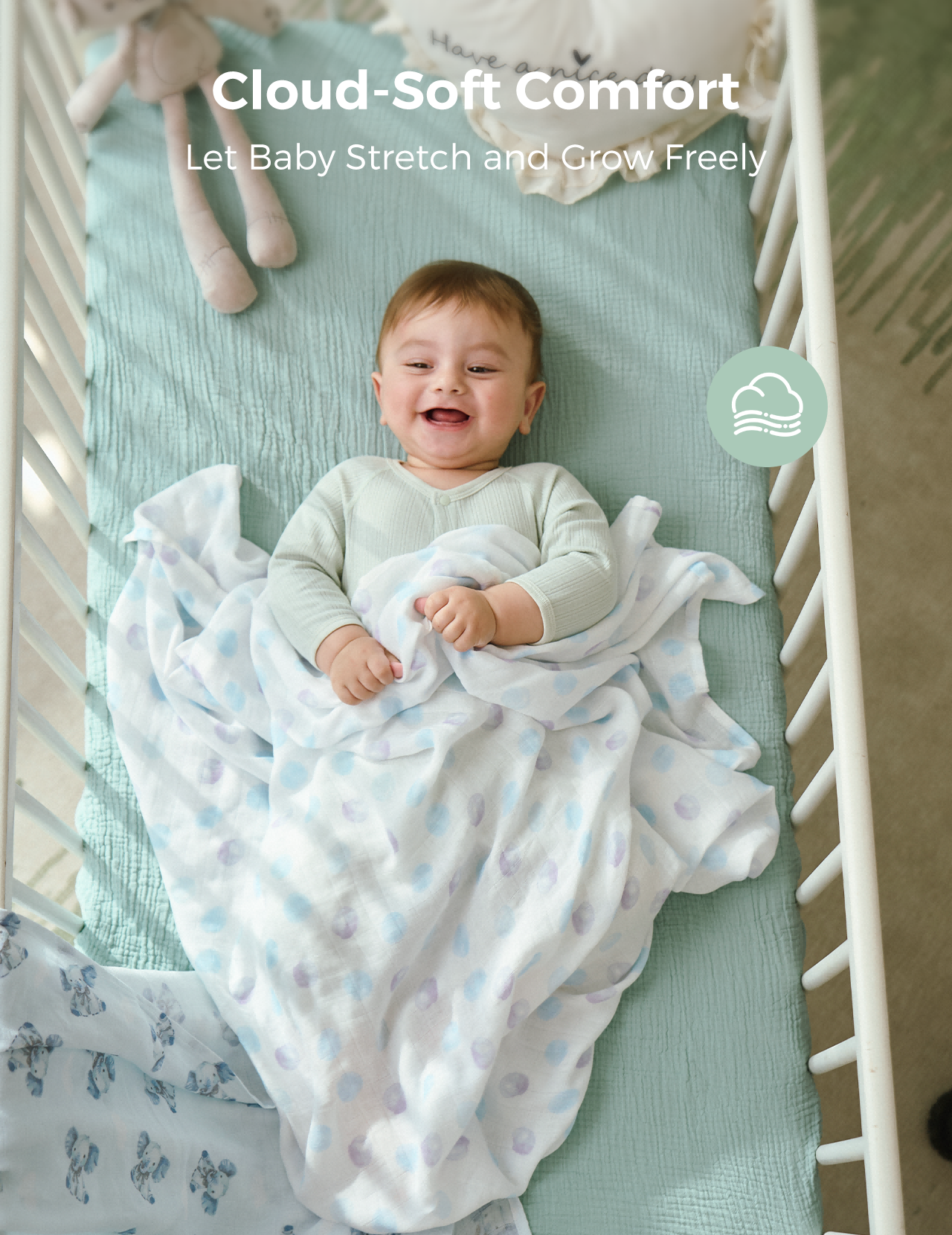 Momcozy Best Wishes Softness Swaddle Blankets -  Innocence