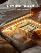Momcozy portable baby sound machine, perfect for travel, with warm light, promoting peaceful baby sleep