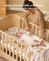 Momcozy Muslin Fitted Crib Sheets - 2 sizes - Bravery Giraffe