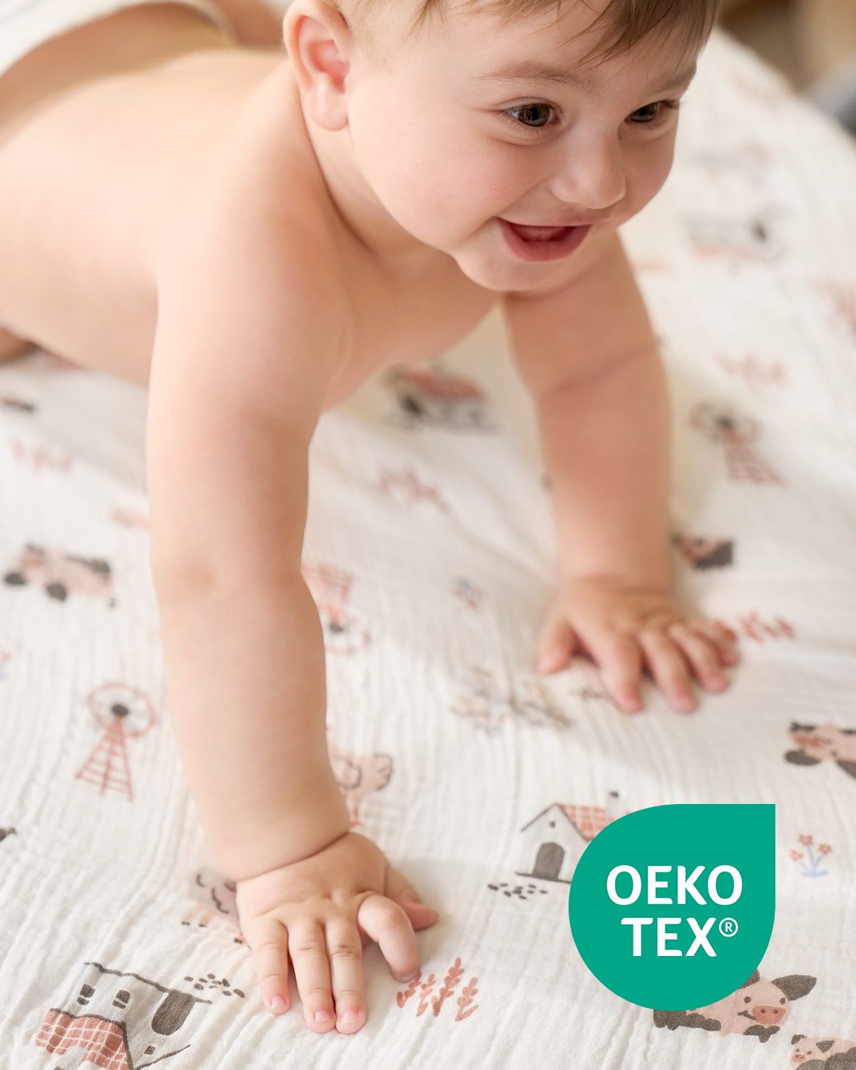 Momcozy Best Wishes Muslin Fitted Crib Sheets - Joy