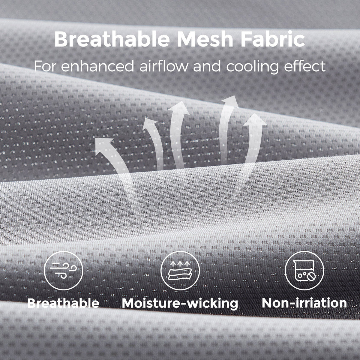Momcozy baby carrier mesh fabric: breathable, moisture-wicking, and non-irritating for baby's comfort.