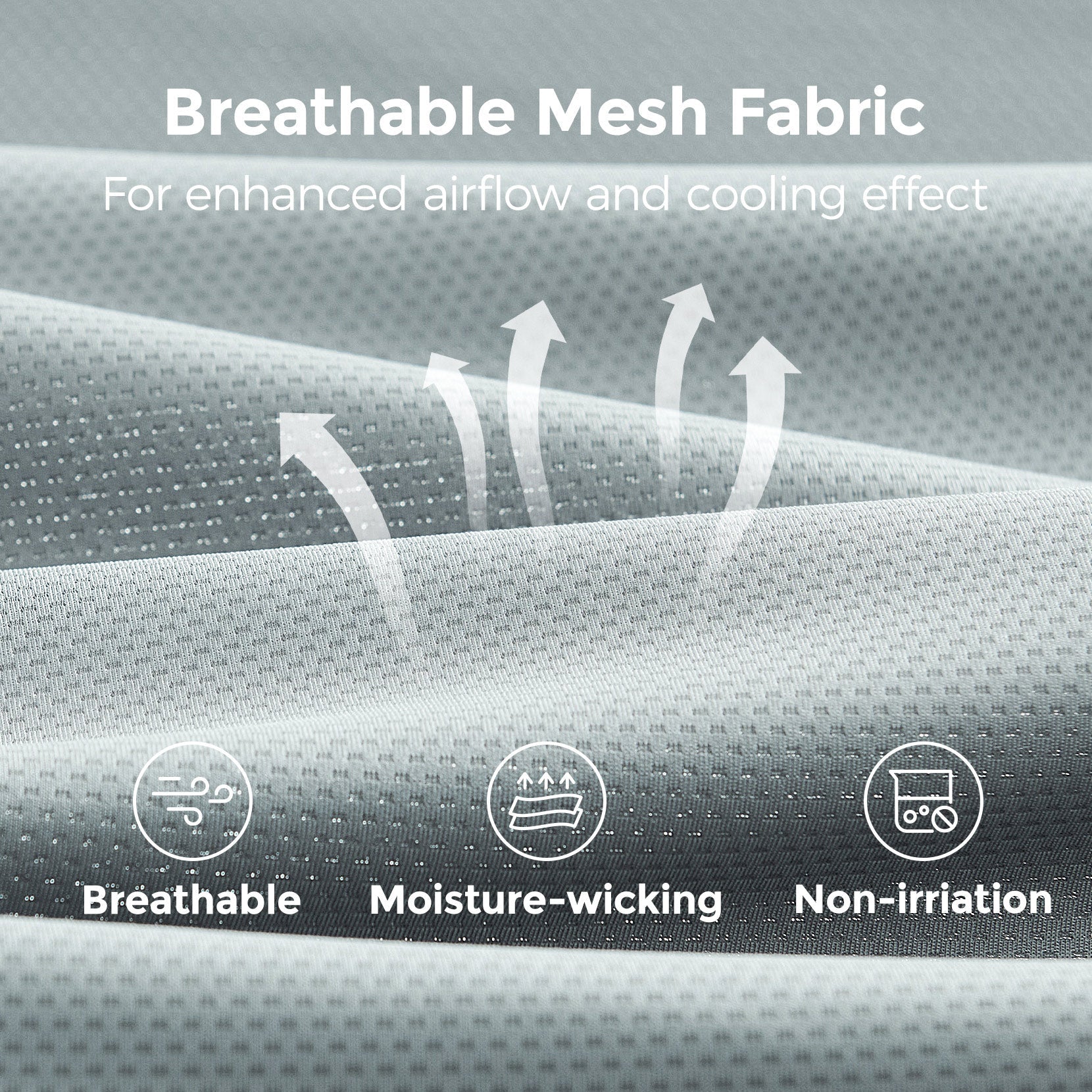 Momcozy baby carrier's breathable, moisture-wicking, and non-irritating mesh fabric for optimal baby comfort and cooling.