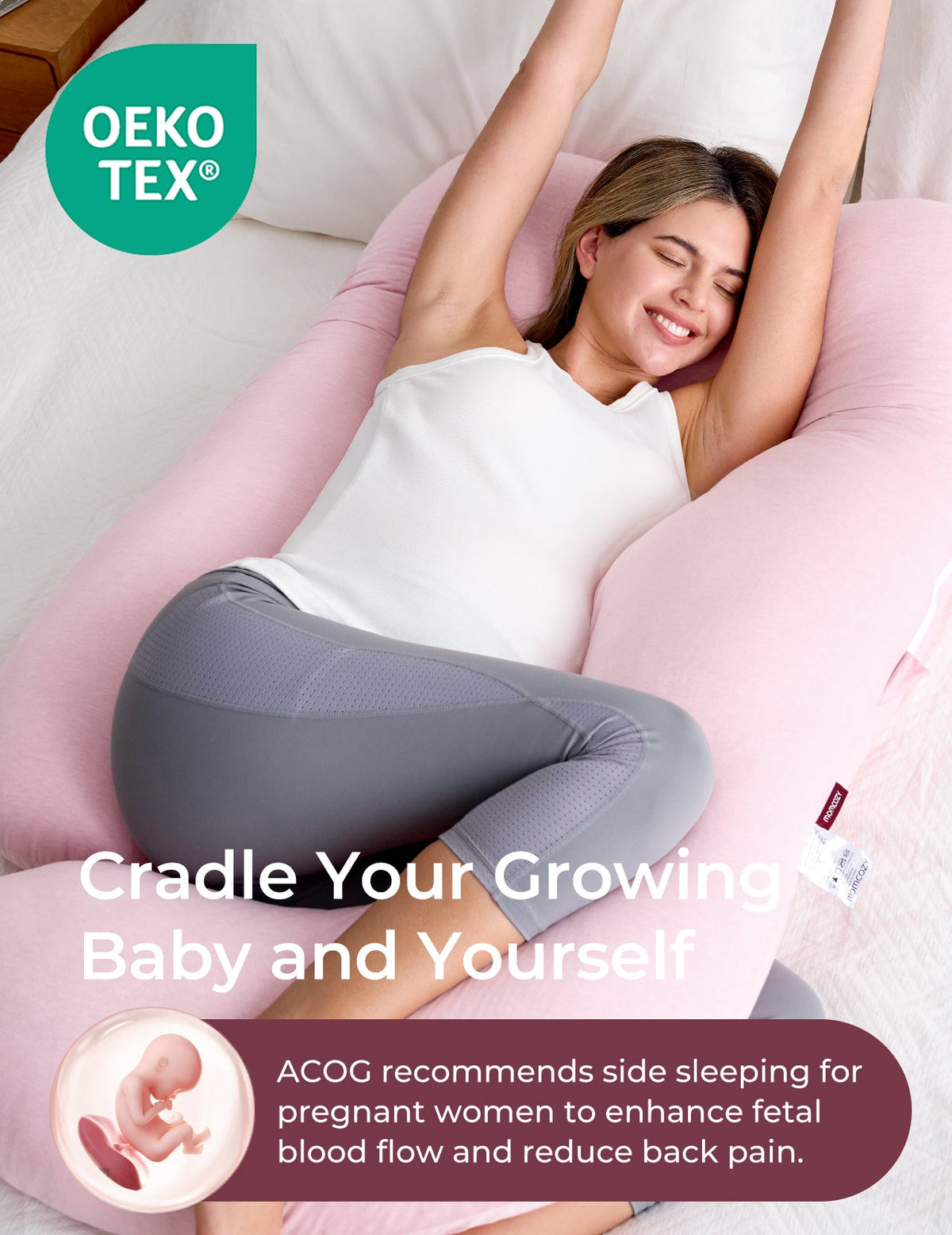 Huggable - U Shaped Cotton Maternity Body Pillow