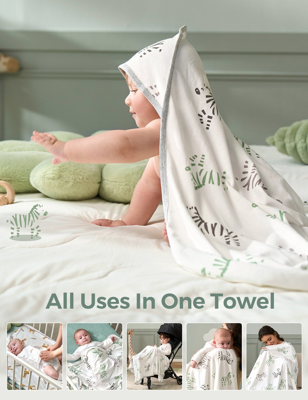 Momcozy Best Wishes Baby Hooded Towel - Bravery