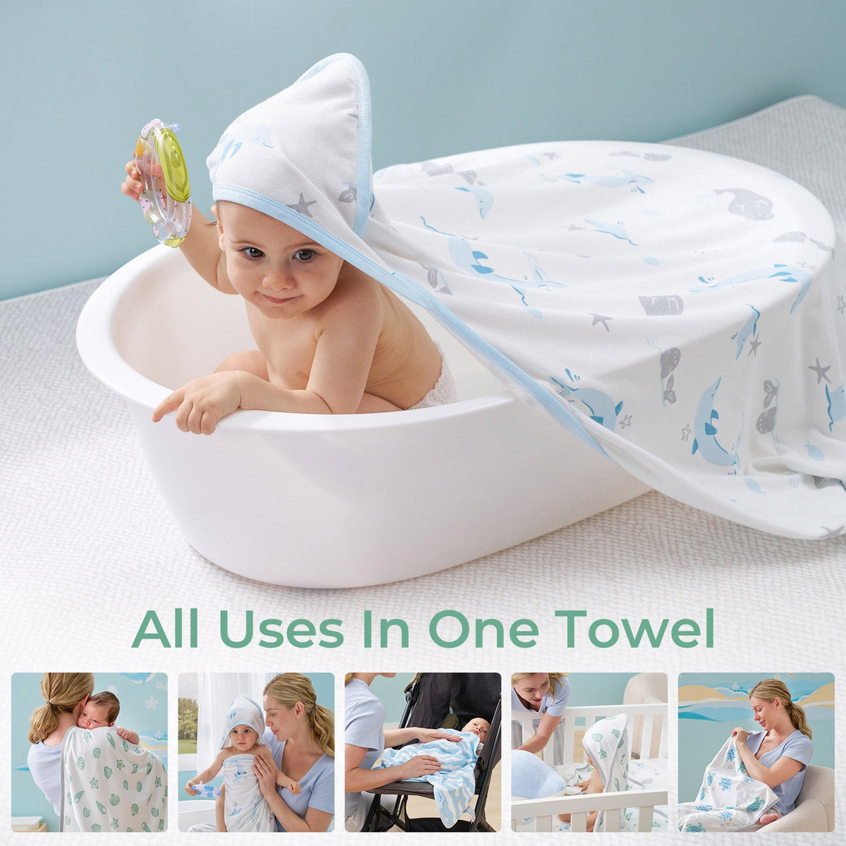 Momcozy Cooling Comfort Baby Hooded Bath Towel