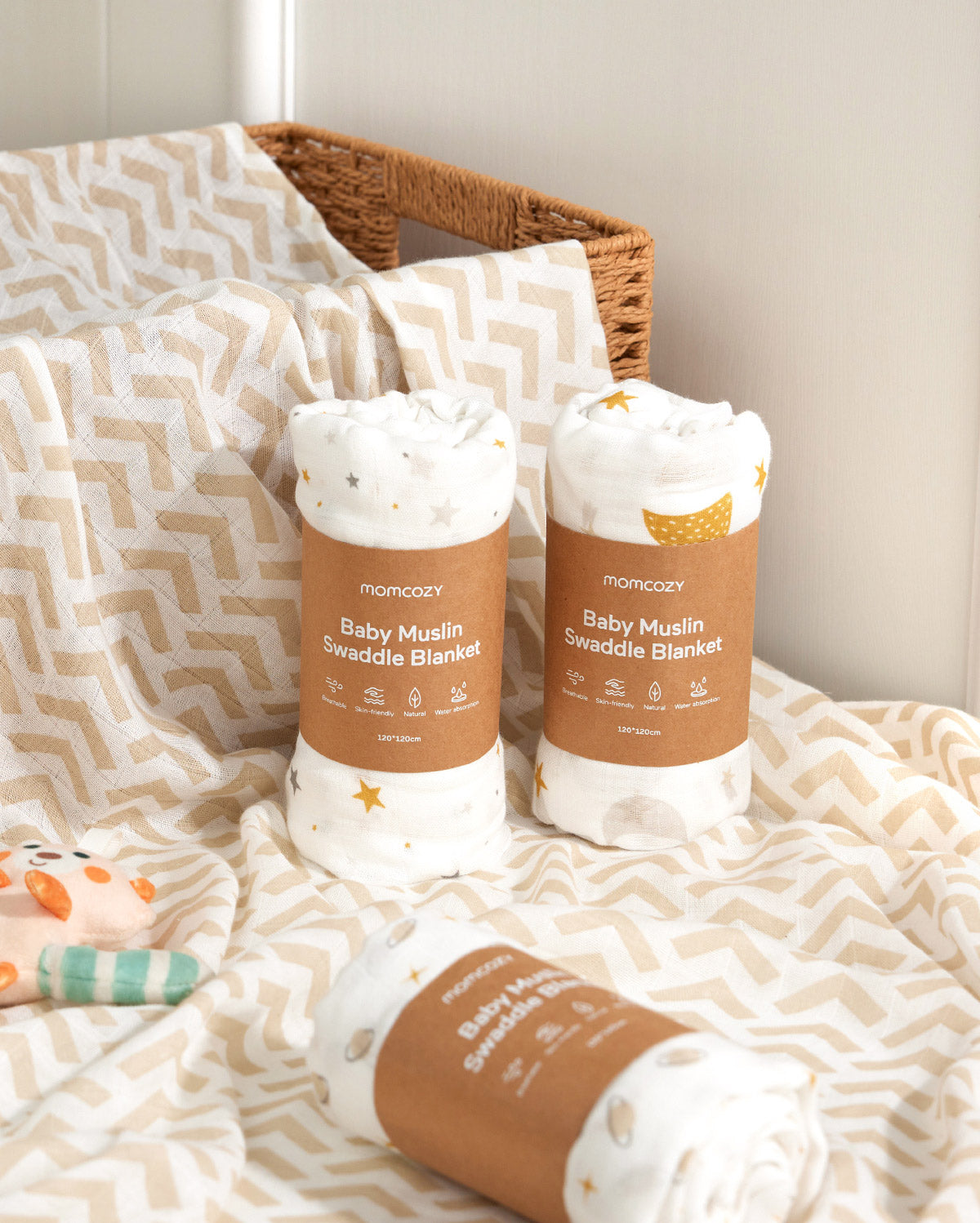 Momcozy Softness Swaddle Blankets -   Bling Star (4 Pack)