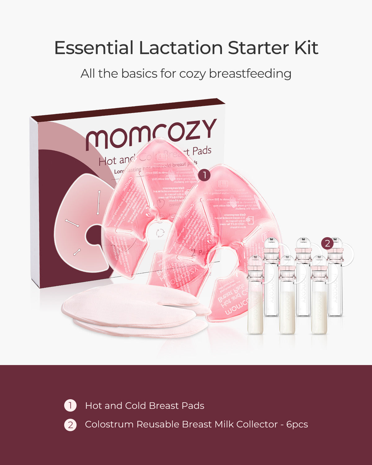 Postpartum Essentials Bundle: Hot and Cold Breast Pads & Colostrum Milk Collector
