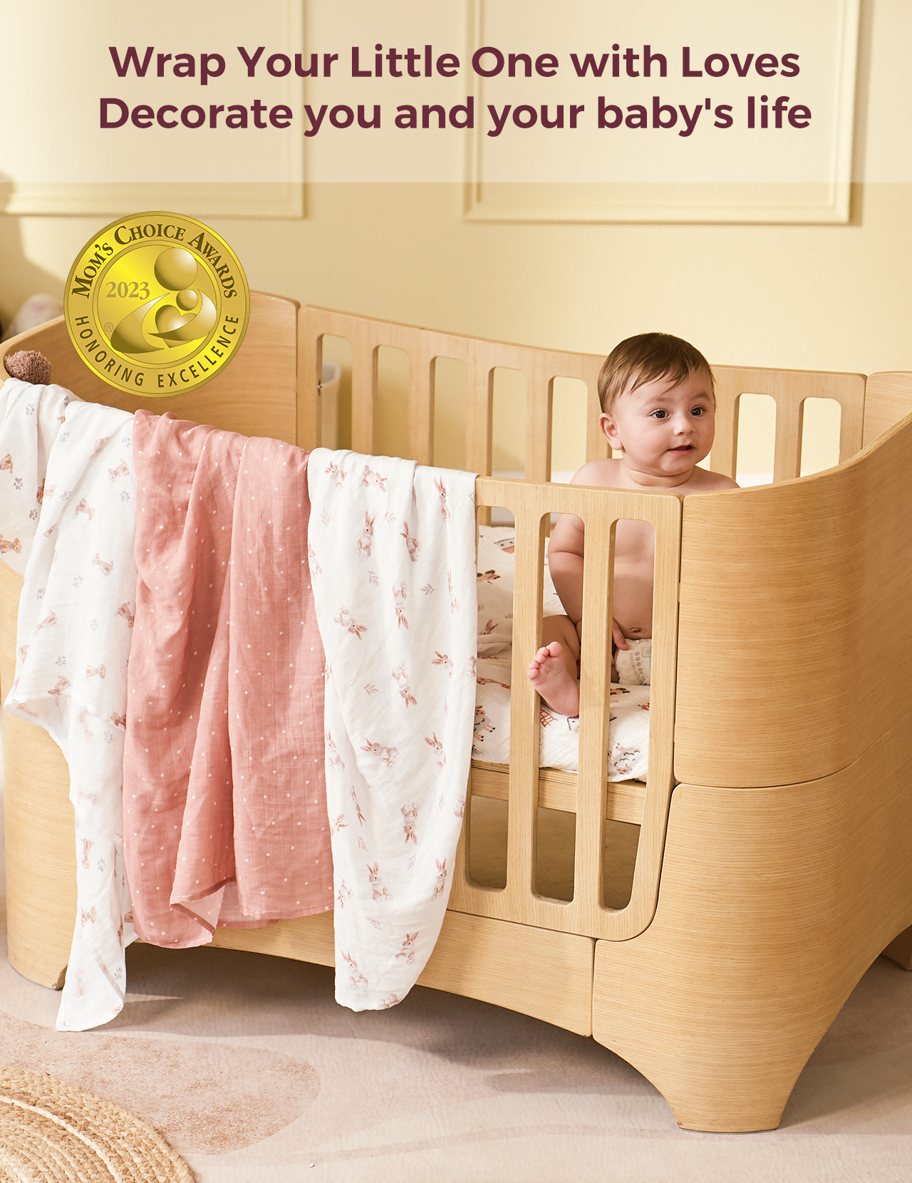 Momcozy Best Wishes Softness Swaddle Blankets -  Warmth
