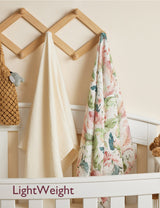 Momcozy Softness Swaddle Blankets -  Flower Beige (2 Pack)