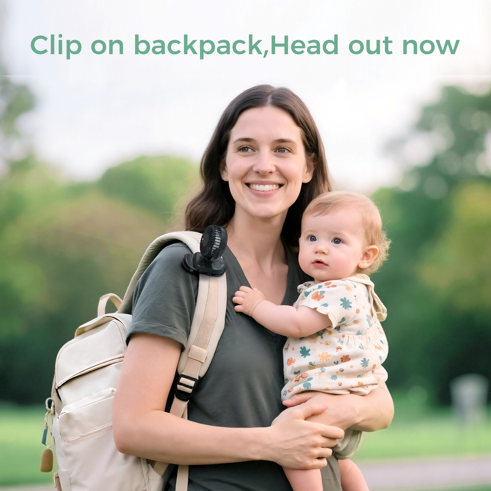 Outing Essentials Bundle: Baby Carrier and Clip-On Stroller Fan