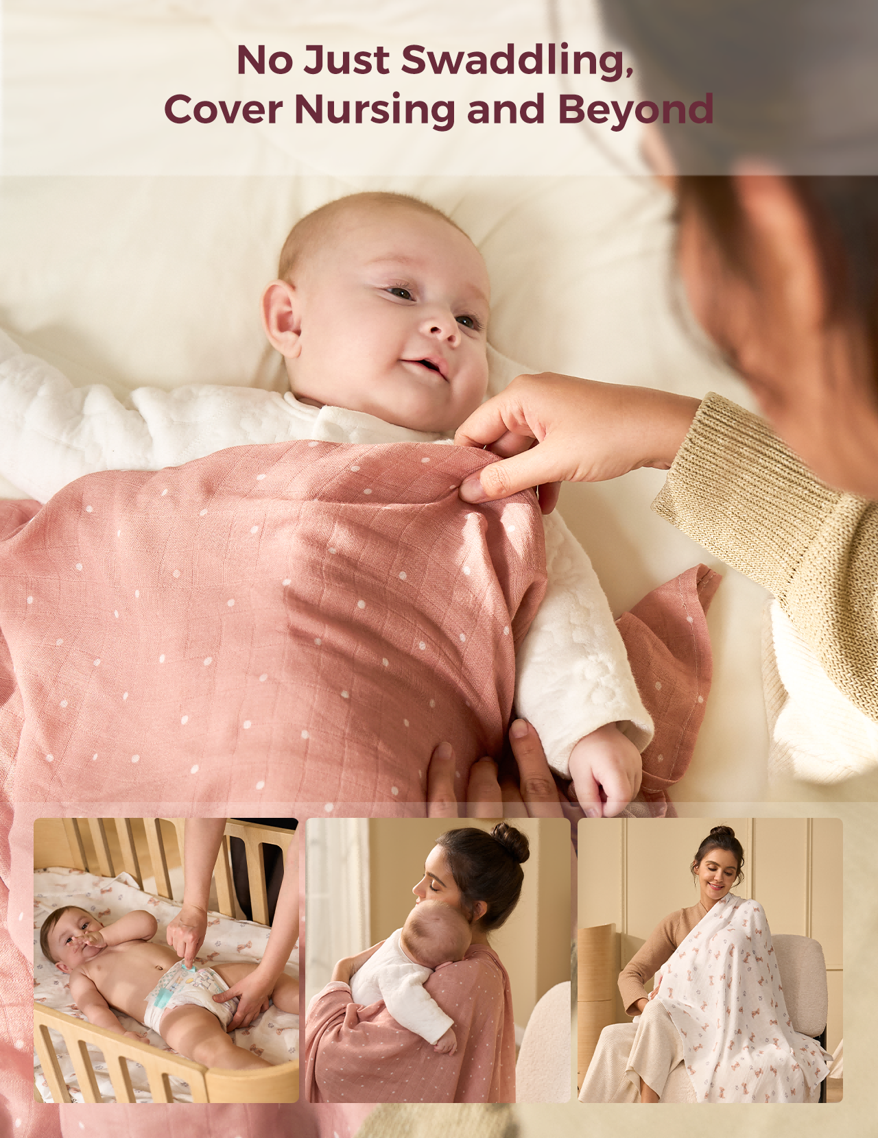 Momcozy Best Wishes Softness Swaddle Blankets -  Warmth