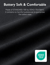 Buttery soft black fabric made with STANDARD 100 by OEKO-TEX certification for safe, everyday comfort.
