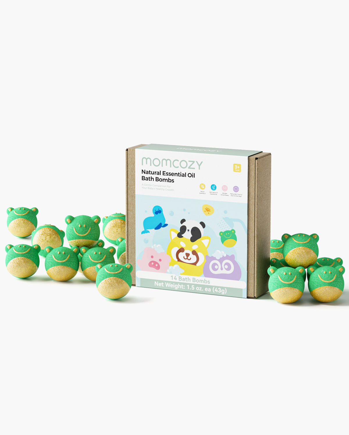 Frog-Shaped Natural Bath Bombs Gift Set (14 Pcs)