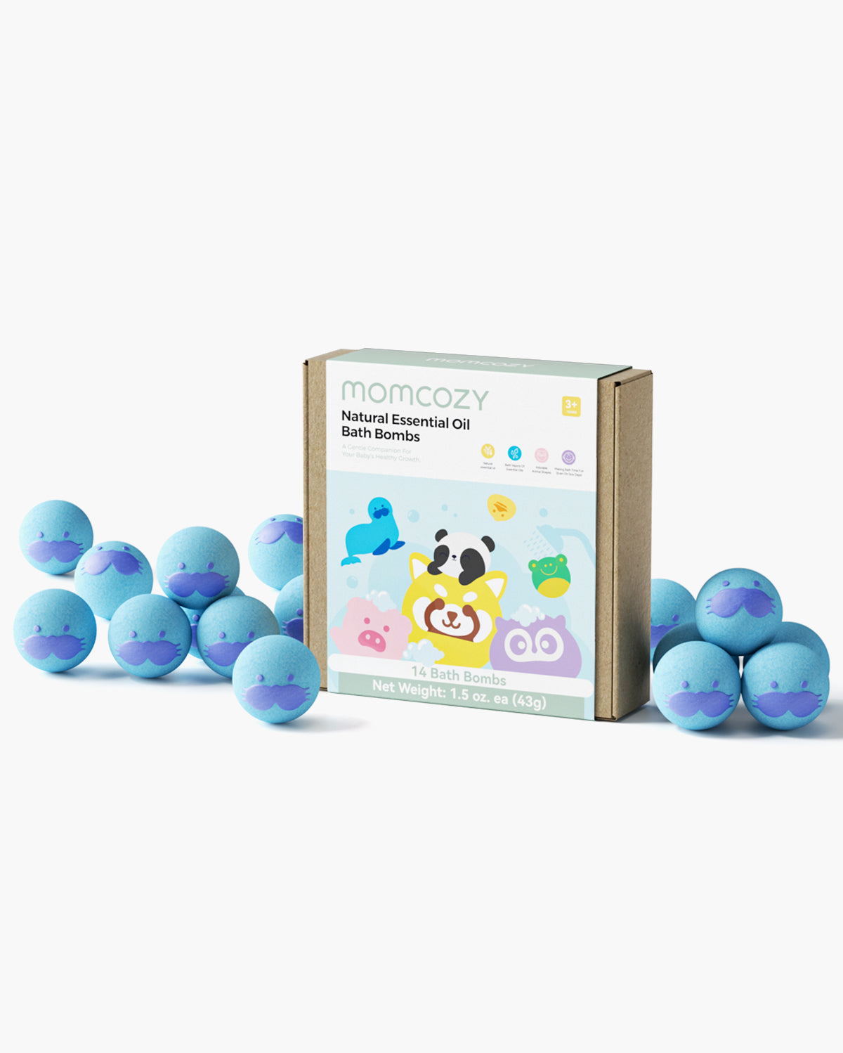 Seal-Shaped Natural Bath Bombs Gift Set (14 Pcs)