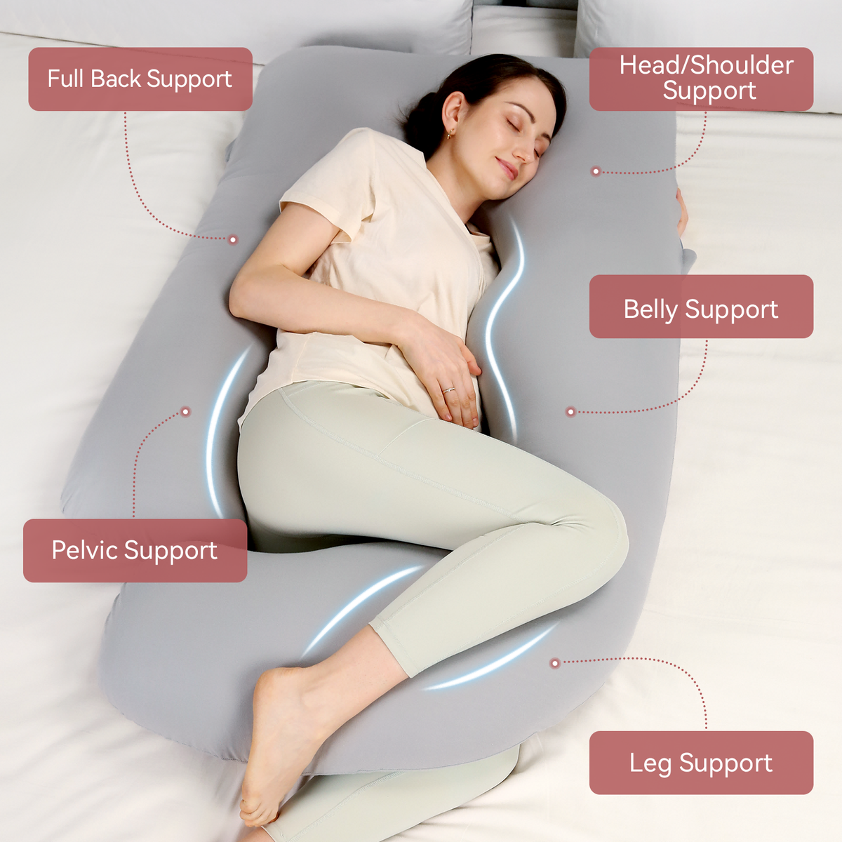Huggable - U Shaped Maternity Body Pillow