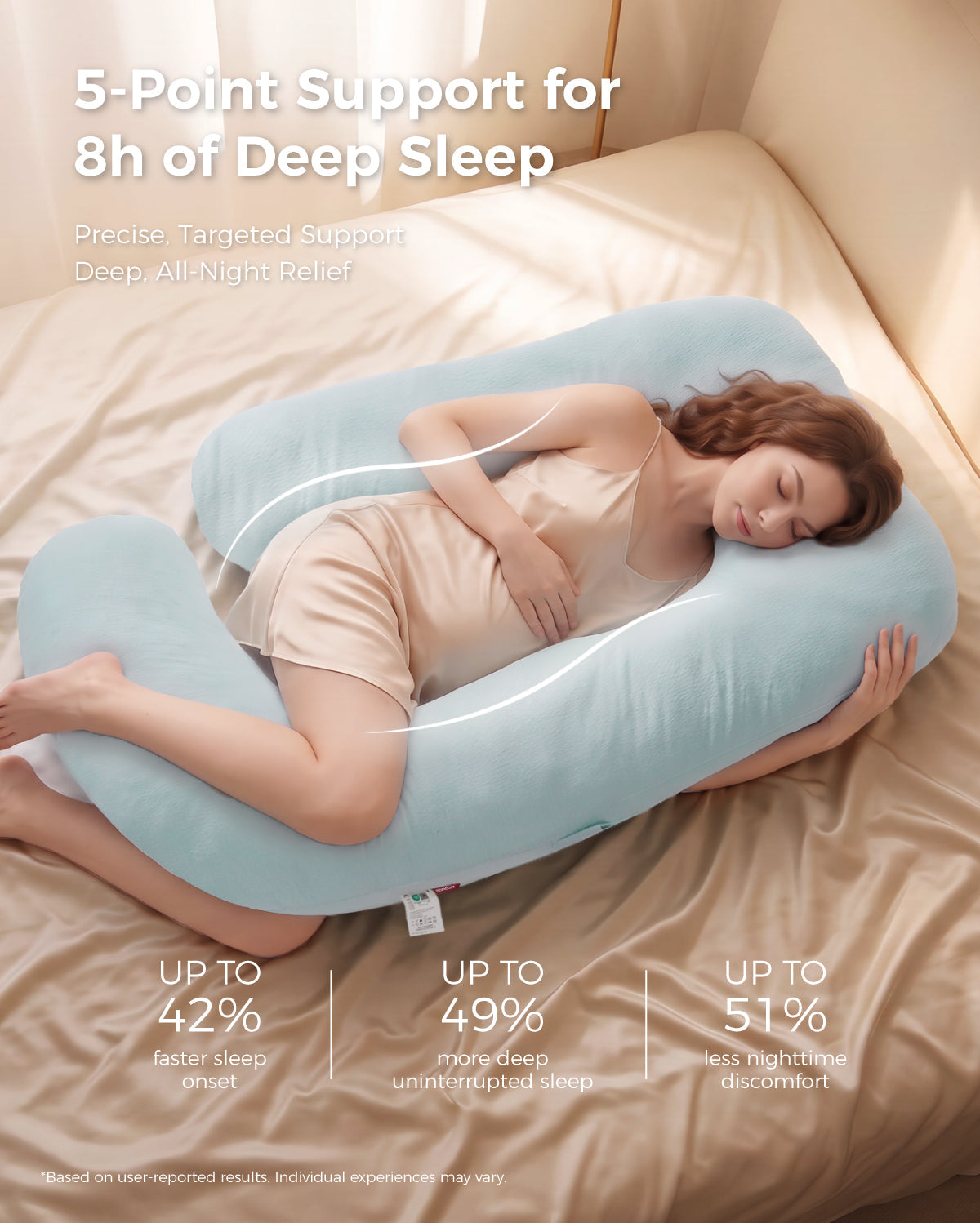 Huggable - U Shaped Cotton Maternity Body Pillow