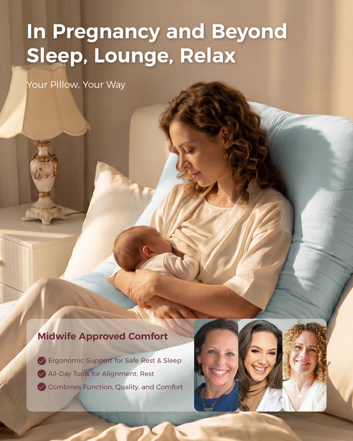 Huggable - U Shaped Cotton Maternity Body Pillow