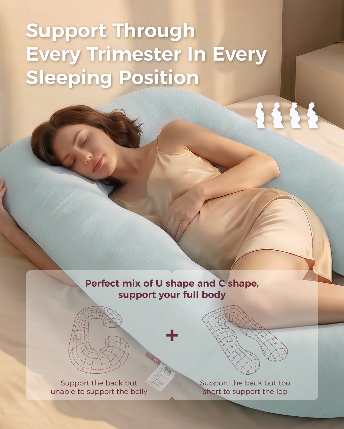 Huggable - U Shaped Cotton Maternity Body Pillow