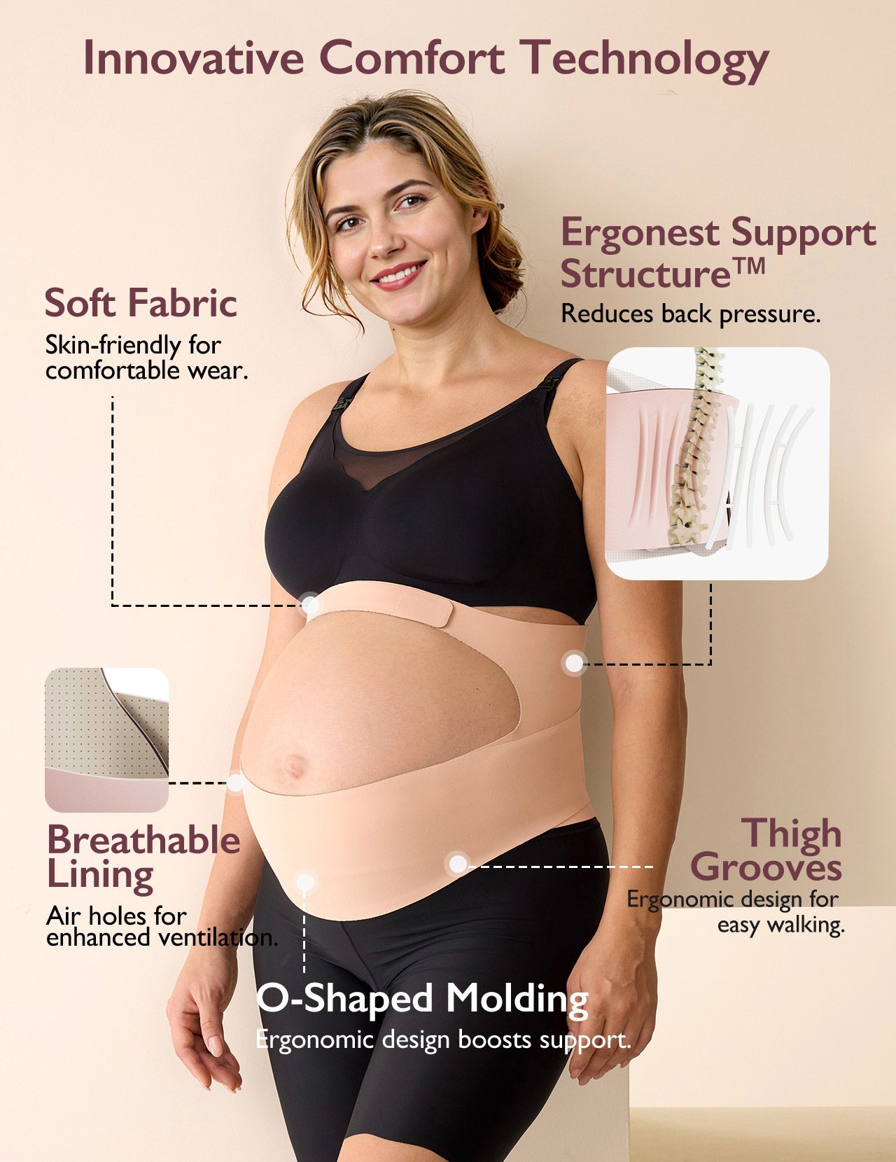 Comfort Bundle: PureHug Baby Carrier Khaki Color and Ergonest Belly Band