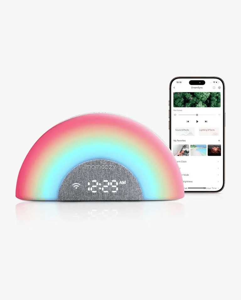Translation missing: ar.Momcozy DreamSync Smart Baby Sound Machine with Rainbow Light and App Control, baby sound machine with lighting effects